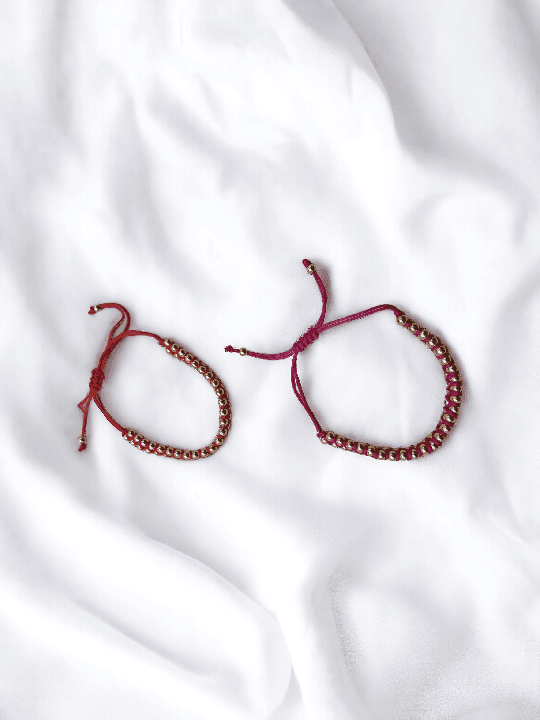 Pulsera de cordón con balines